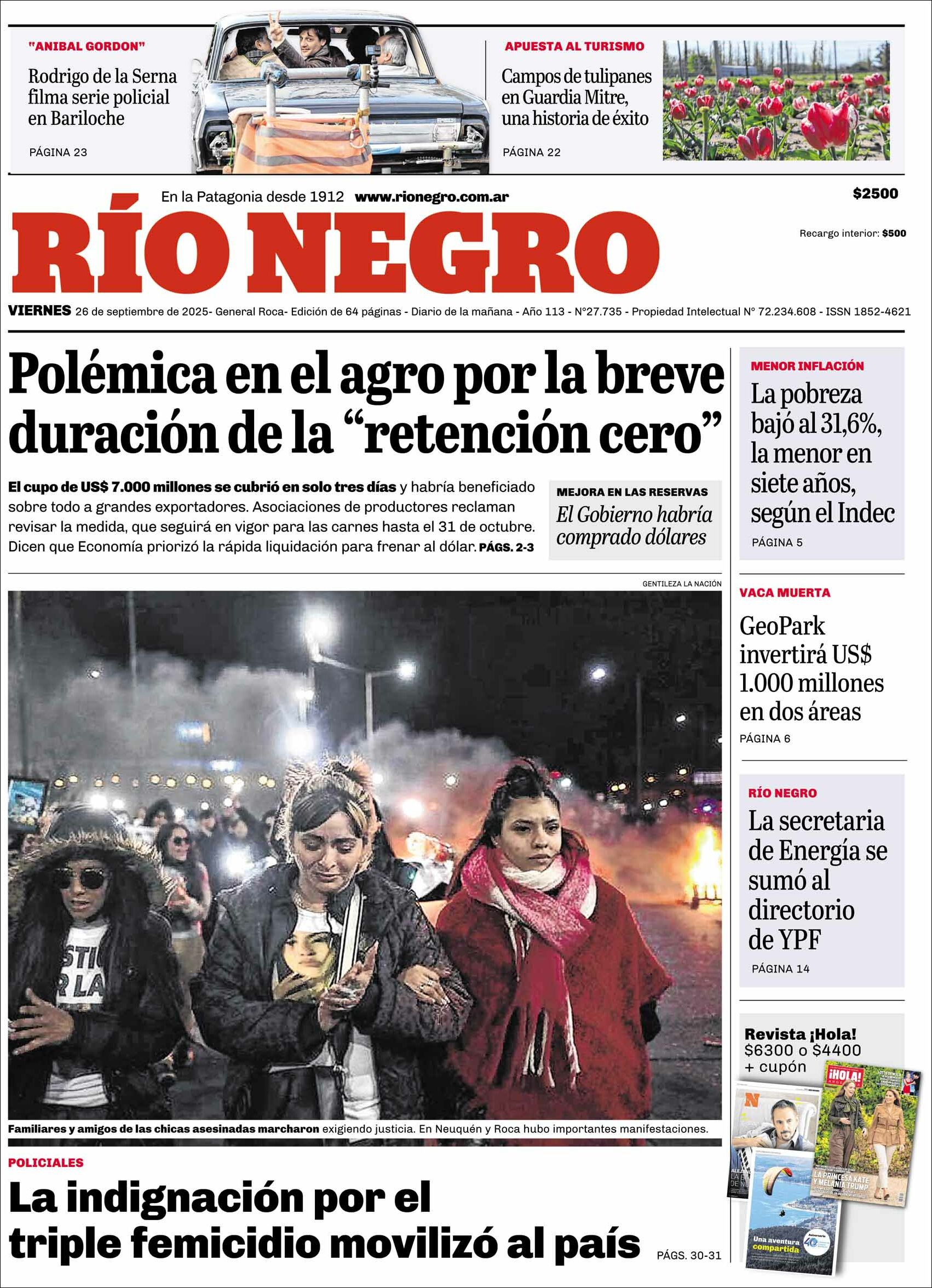 Media Panel - Developments and Systems | FM LA BUENA SEMILLA - Tapa del diario Río Negro